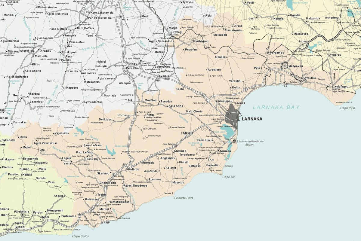 মানচিত্র এর larnaca সাইপ্রাস