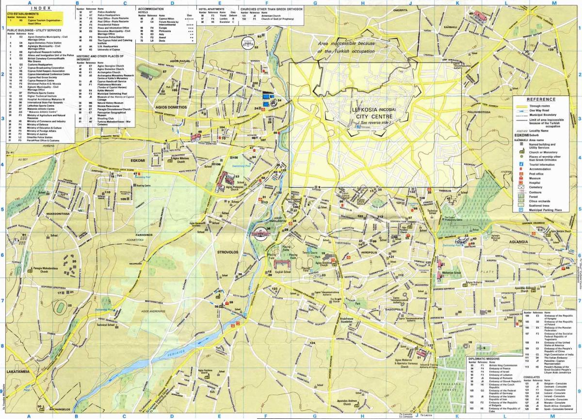 Map of nicosia সাইপ্রাস